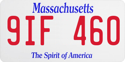 MA license plate 9IF460