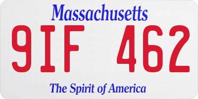 MA license plate 9IF462