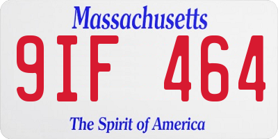 MA license plate 9IF464