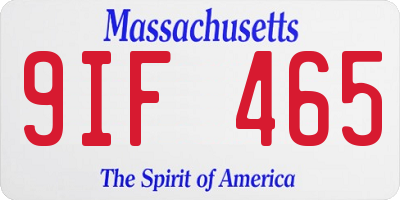 MA license plate 9IF465