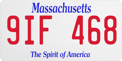 MA license plate 9IF468