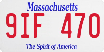 MA license plate 9IF470
