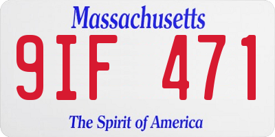 MA license plate 9IF471