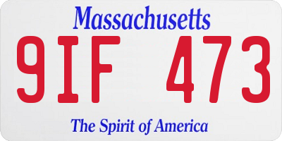 MA license plate 9IF473