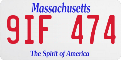 MA license plate 9IF474
