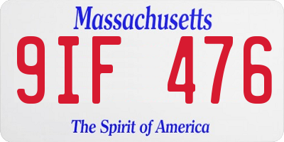 MA license plate 9IF476