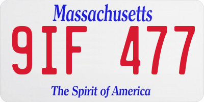 MA license plate 9IF477