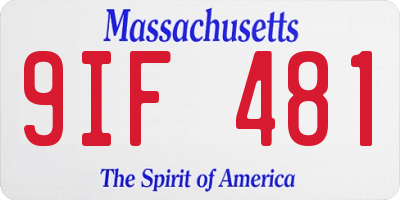 MA license plate 9IF481