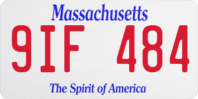 MA license plate 9IF484