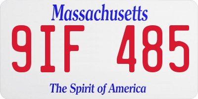 MA license plate 9IF485