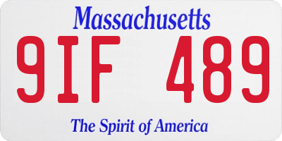 MA license plate 9IF489