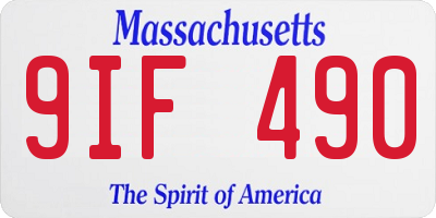 MA license plate 9IF490