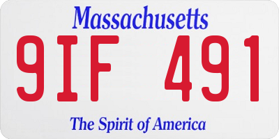 MA license plate 9IF491