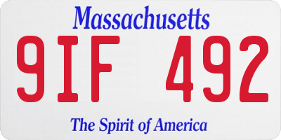 MA license plate 9IF492