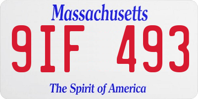 MA license plate 9IF493