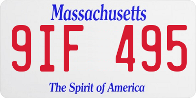 MA license plate 9IF495