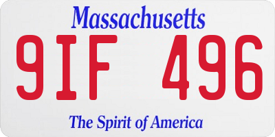 MA license plate 9IF496