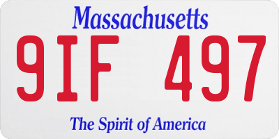MA license plate 9IF497