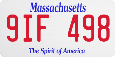 MA license plate 9IF498
