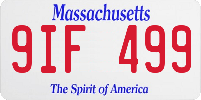 MA license plate 9IF499