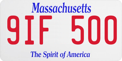 MA license plate 9IF500