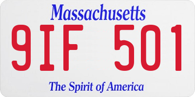 MA license plate 9IF501