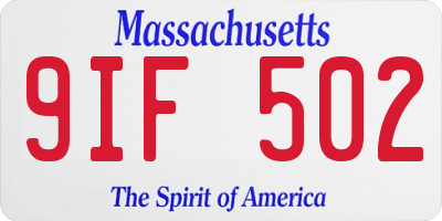 MA license plate 9IF502