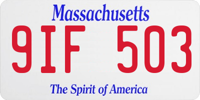 MA license plate 9IF503
