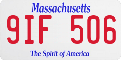 MA license plate 9IF506