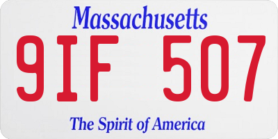 MA license plate 9IF507