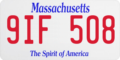 MA license plate 9IF508