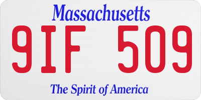 MA license plate 9IF509