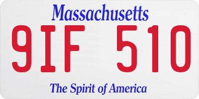 MA license plate 9IF510