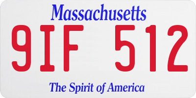 MA license plate 9IF512