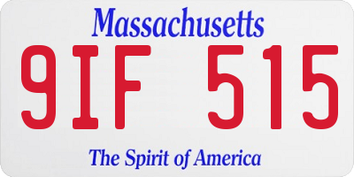 MA license plate 9IF515
