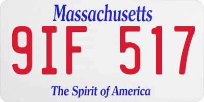 MA license plate 9IF517