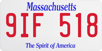 MA license plate 9IF518