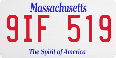 MA license plate 9IF519