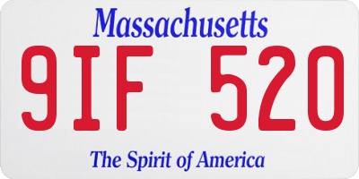 MA license plate 9IF520