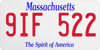 MA license plate 9IF522