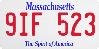 MA license plate 9IF523