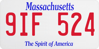 MA license plate 9IF524