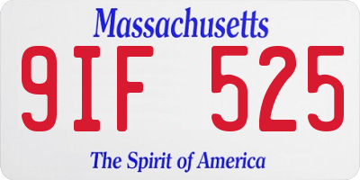 MA license plate 9IF525