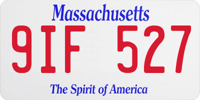 MA license plate 9IF527