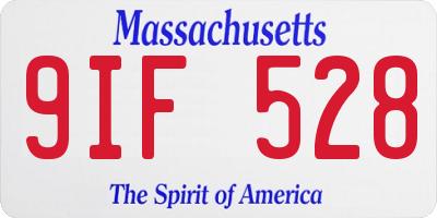 MA license plate 9IF528