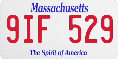 MA license plate 9IF529