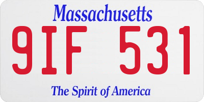 MA license plate 9IF531