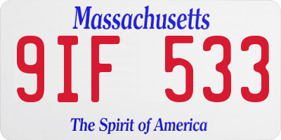 MA license plate 9IF533