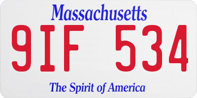 MA license plate 9IF534