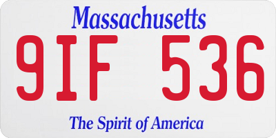 MA license plate 9IF536